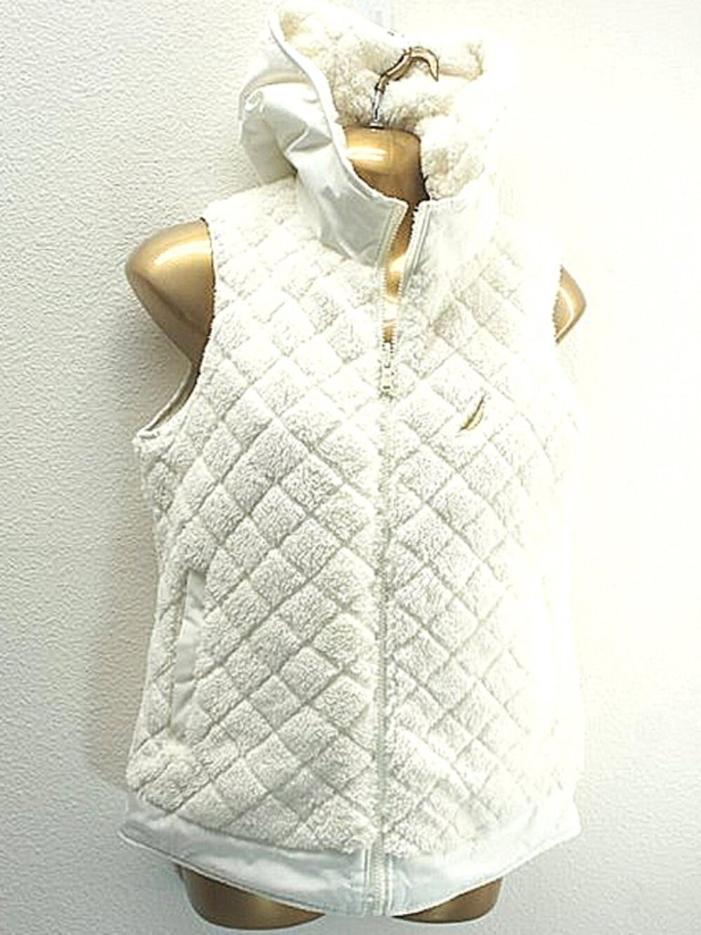 Nautica White Hooded Reversible Fleece Vest size XS